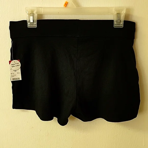 Womens Black Athletic Cotton Summer Knit Shorts Sleep Wear Medium - Picture 2 of 6